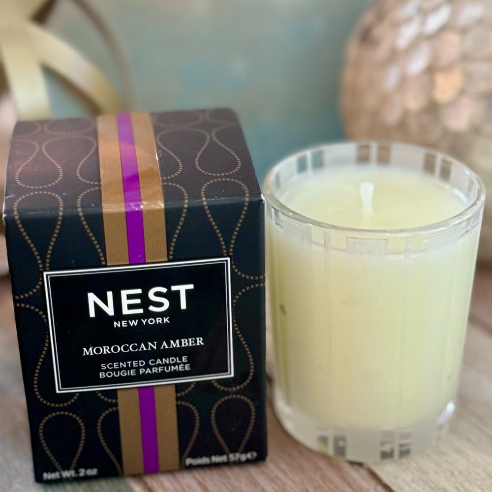 NEST NEW YORK Candle 2oz votive glass. Moroccan Amber scent. Made in USA